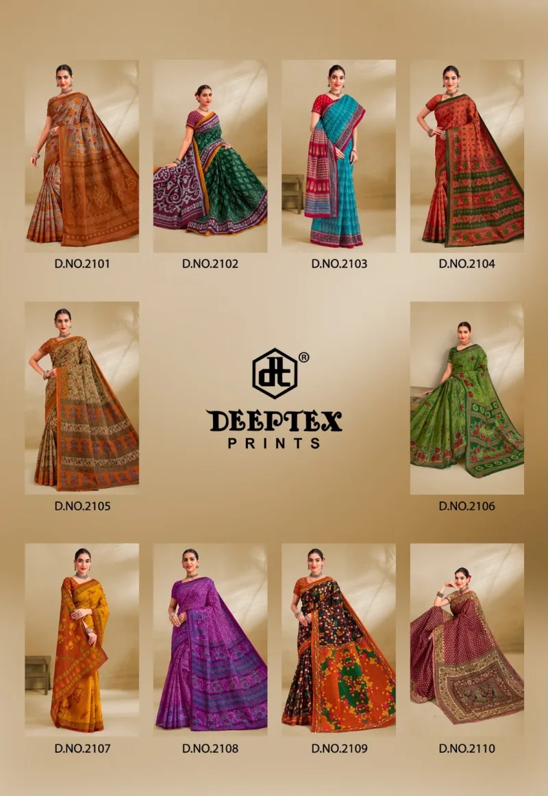 Prime Time Vol 21 By Deeptex Heavy Cotton Printed Saree
